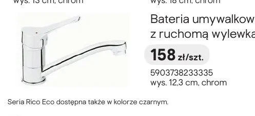 Bateria umywalkowa z ruchomą wylewką Ferro Rico Eco chrom promocja w Castorama