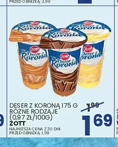 Deser z koroną Zott promocja w Wafelek