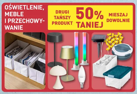 Oświetlenie, meble i przechowywanie promocja w Aldi