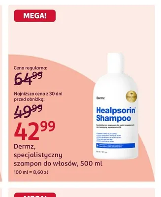 Specjalistyczny szampon do włosów Dermz promocja w Rossmann