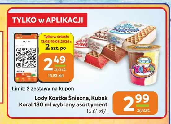 Lody Kostka Śnieżna promocja w Gama