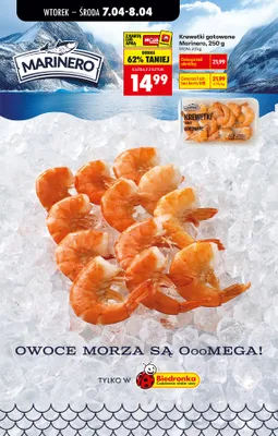 Krewetki gotowane, 250 g promocja w Biedronka