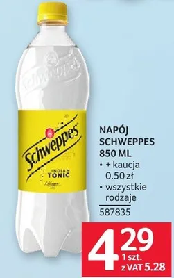 Napój Schweppes 850 ml promocja w Selgros