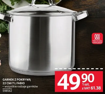 Garnek z pokrywą FABIO 22 CM/7 L promocja w Selgros