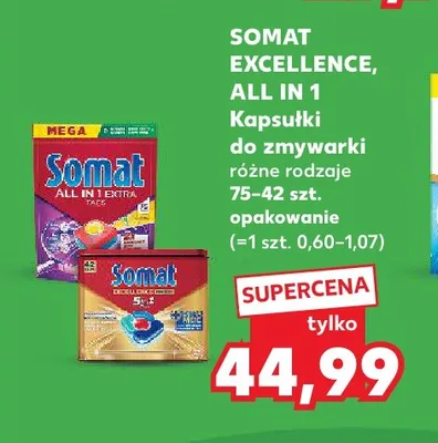 Kapsułki do zmywarki Somat Excellence promocja w Kaufland