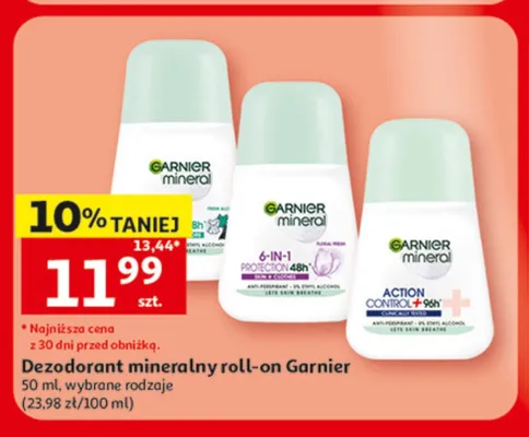 Dezodorant roll-on Garnier Mineral Hyaluronic Care promocja w Auchan