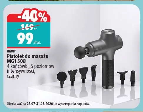 Pistolet do masażu Havit MG1508 promocja w Biedronka Home