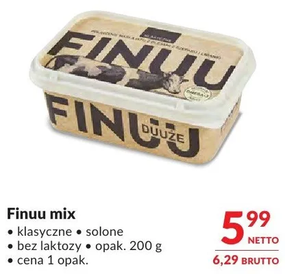 Miks tłuszczowy Finuu klasyczne, solone, bez laktozy promocja w Makro