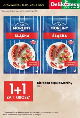 Kiełbasa śląska promocja w Delikatesy Centrum