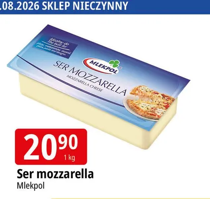 Ser mozzarella Mlekpol promocja w Leclerc