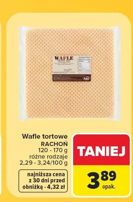 Wafle tortowe Rachoń promocja w Carrefour Market