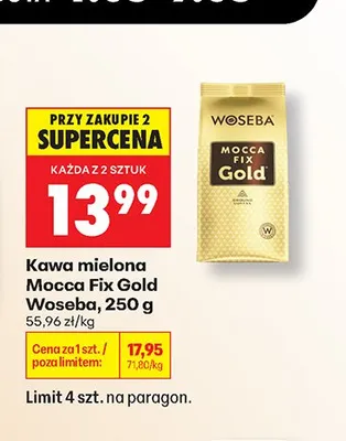 Kawa mielona Mocca Fix Gold Woseba promocja w Biedronka