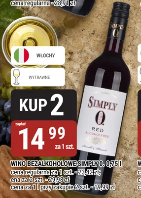 Wino bezalkoholowe Simply 0 promocja w bi1