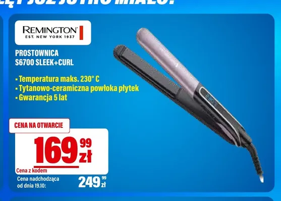 Prostownica S6700 Sleek+Curl Remington promocja w RTV EURO AGD