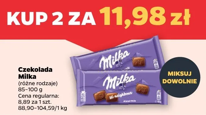 Czekolada mleczna promocja w Netto