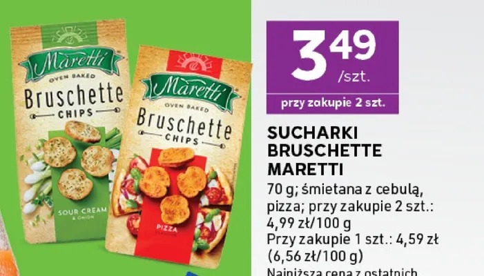 Sucharki Bruschette Maretti śmietana z cebulą promocja w Stokrotka