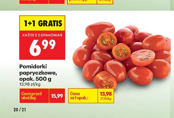 Pomidorki papryczkowe promocja w Biedronka