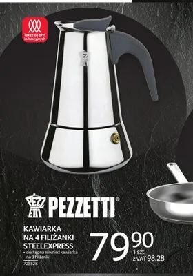 Kawiarka na 4 filiżanki PEZZETTI Steelexpress promocja w Selgros