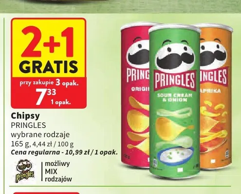 Chipsy Pringles Original promocja w Intermarche