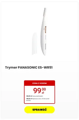 Trymer PANASONIC ES-WR51 promocja w Media Expert
