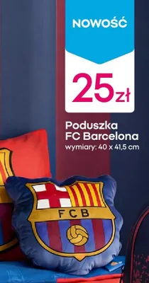 Poduszka FC Barcelona 40x41,5 cm promocja w Pepco