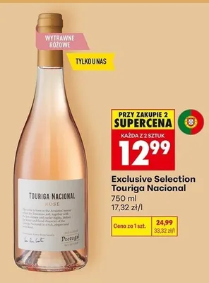 Wino wytrawne różowe Exclusive Selection Touriga Nacional promocja w Biedronka
