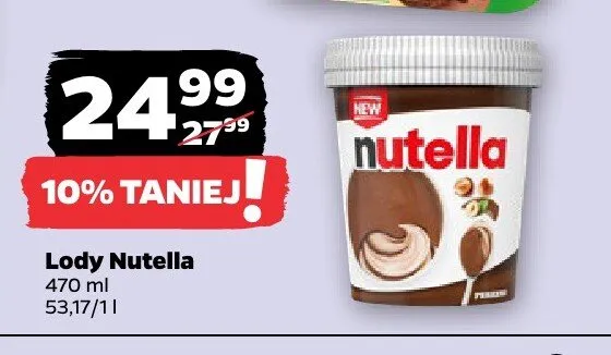 Lody Nutella promocja w Netto