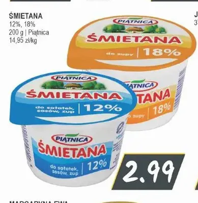 Śmietana Piątnica 12% promocja w Słoneczko