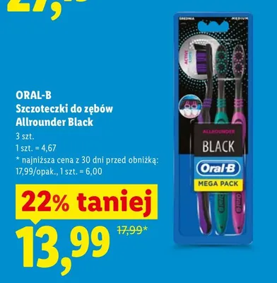 Szczoteczki do zębów Allrounder Black promocja w Lidl