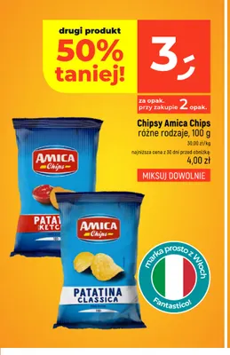 Chipsy Amica Chips Patatina Classica promocja w Dealz