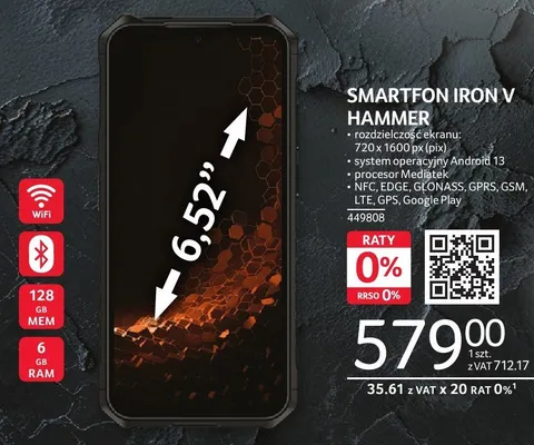 Smartfon HAMMER Iron V 6,52" promocja w Selgros