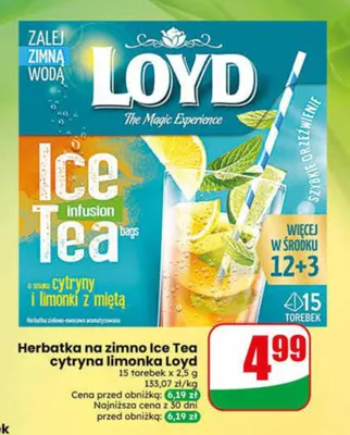 Herbatka na zimno Ice Tea cytryna limonka Loyd promocja w Dino
