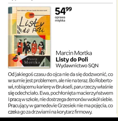 Książka Listy do Poli Marcin Mortka promocja w Empik