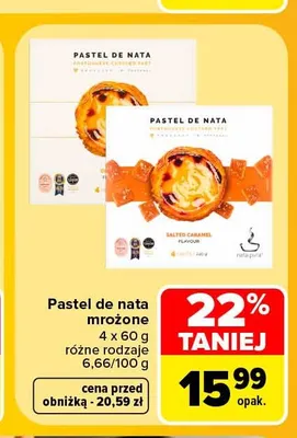 Pastel de nata o smaku słonego karmelu mrożone 4-pak Nata Pura promocja w Carrefour