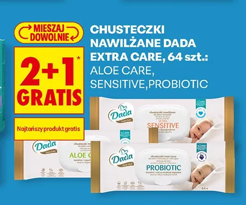 Chusteczki nawilżane Dada Extra Care Aloe Care promocja w Biedronka