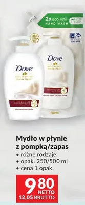 Mydło w płynie zapas Dove różne rodzaje promocja w Makro