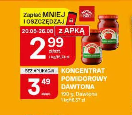 Koncentrat pomidorowy Dawtona promocja w Chorten