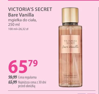 Mgiełka do ciała Victoria's Secret Bare Vanilla promocja w Hebe