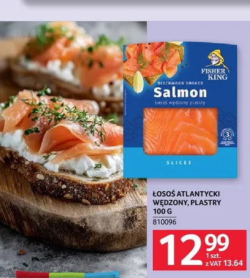 Łosoś atlantycki wędzony plastry Fisher King promocja w Selgros