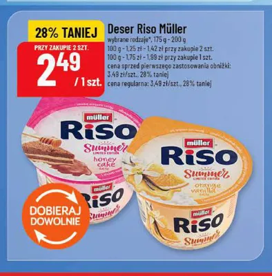 Deser ryżowy Riso Summer miodowy Müller promocja w POLOmarket