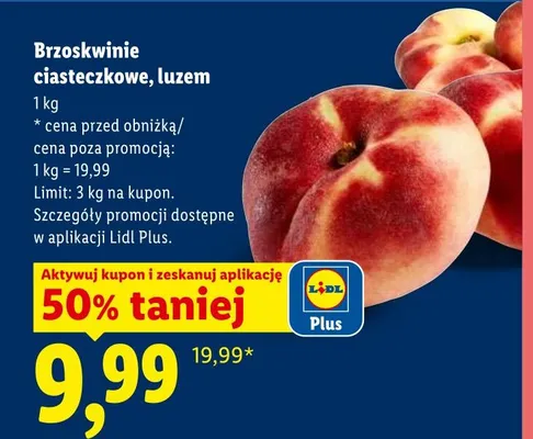 Brzoskwinie ciasteczkowe luzem promocja w Lidl