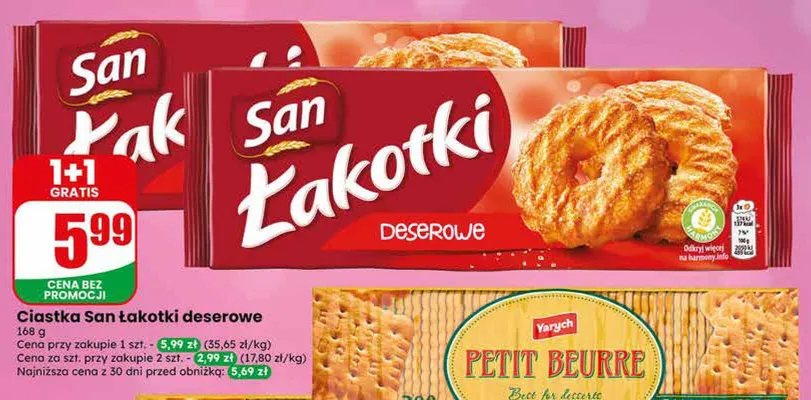 Ciastka San Łakotki deserowe promocja w Dino