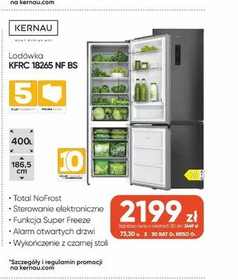 Lodówka Kernau KFRC 18265 NF BS promocja w Max Elektro