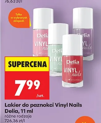 Lakier do paznokci Vinyl Nails różne rodzaje Delia promocja w Biedronka