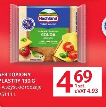 Ser topiony plastry Hochland Gouda promocja w Selgros