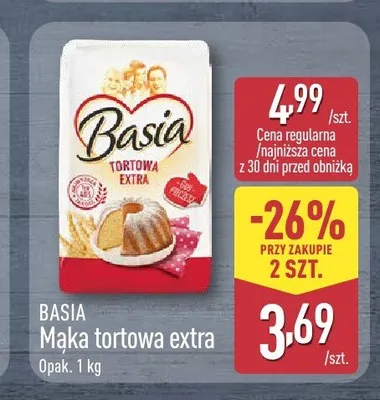 Mąka tortowa extra Basia promocja w Aldi