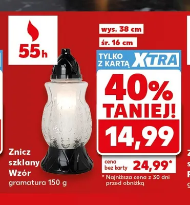 Znicz szklany Wzór promocja w Kaufland