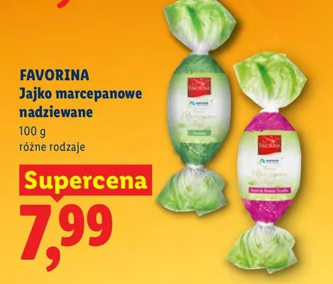 Jajko marcepanowe nadziewane Favorina promocja w Lidl
