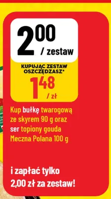 Zestaw bułka twarogowa ze skyrem + ser topiony gouda Mleczna Polana promocja w POLOmarket