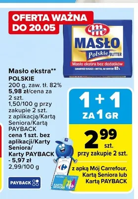 Masło ekstra Osm siedlce promocja w Carrefour Market